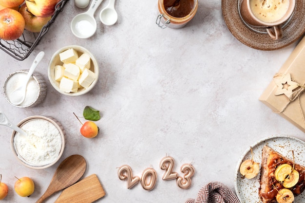 Talerz z domowym daniem — widok z góry